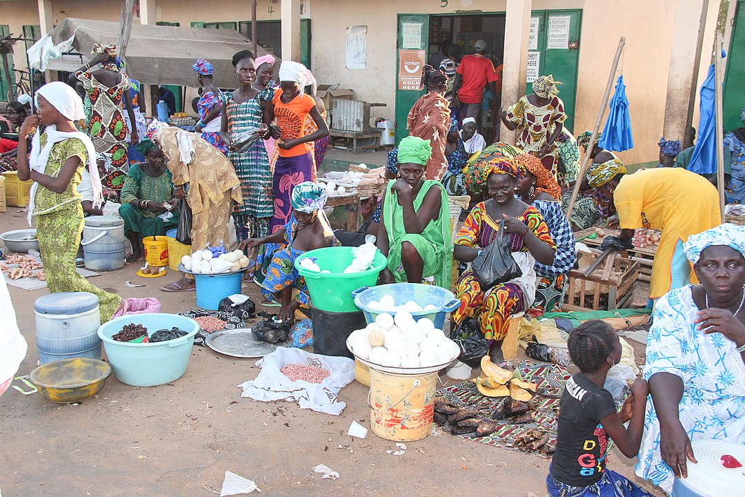 Fotografía de un mercado en Gambia 